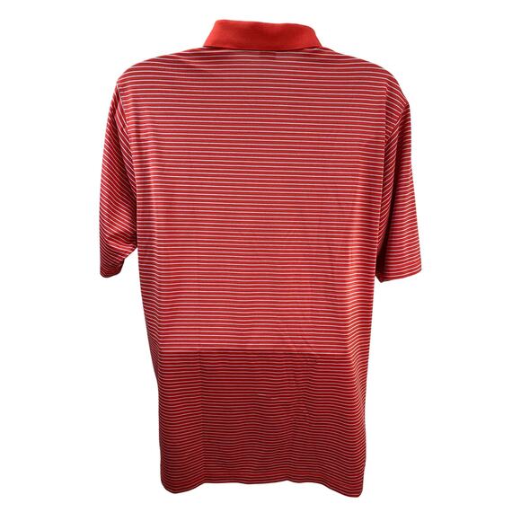 Fennec Polo Shirt Performance Golf Red Gray Striped Short Sleeve Men's Large - Picture 2 of 8